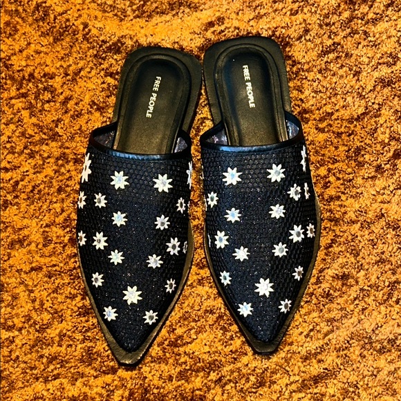 Free People Shoes - Free People Black and White Star Mules